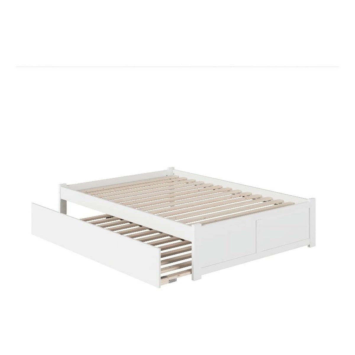 White Full Hardwood Storage Platform Bed A671575