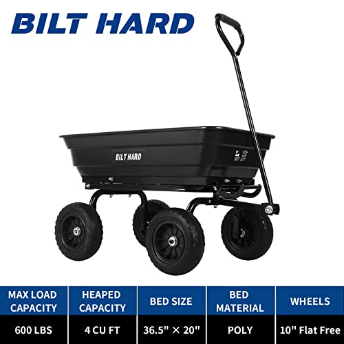 4 Cu.Ft. Poly Yard Dump Cart with 180° Rotating Handle Z56253
