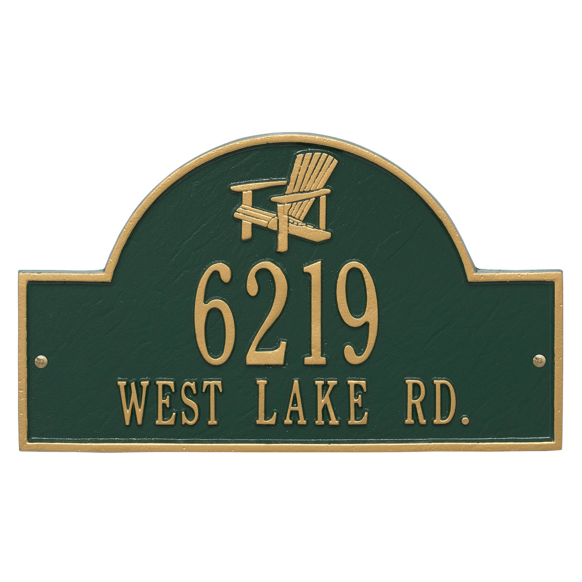 Green & Gold Adirondack Arch Plaque S535