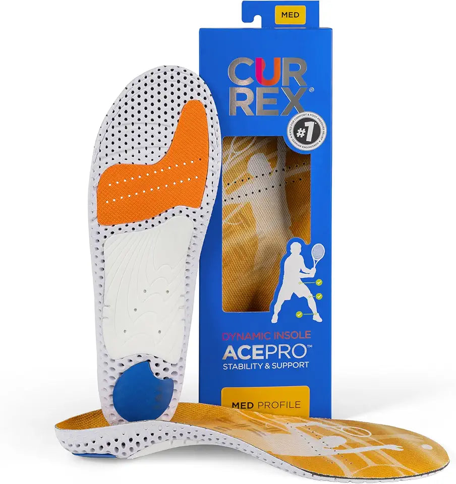 Arch Support Insoles for Court Sports, Medium Arch, XL E593