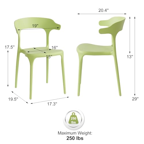 Stackable Plastic Dining Chair Set of 4 Charcoal Gray K895
