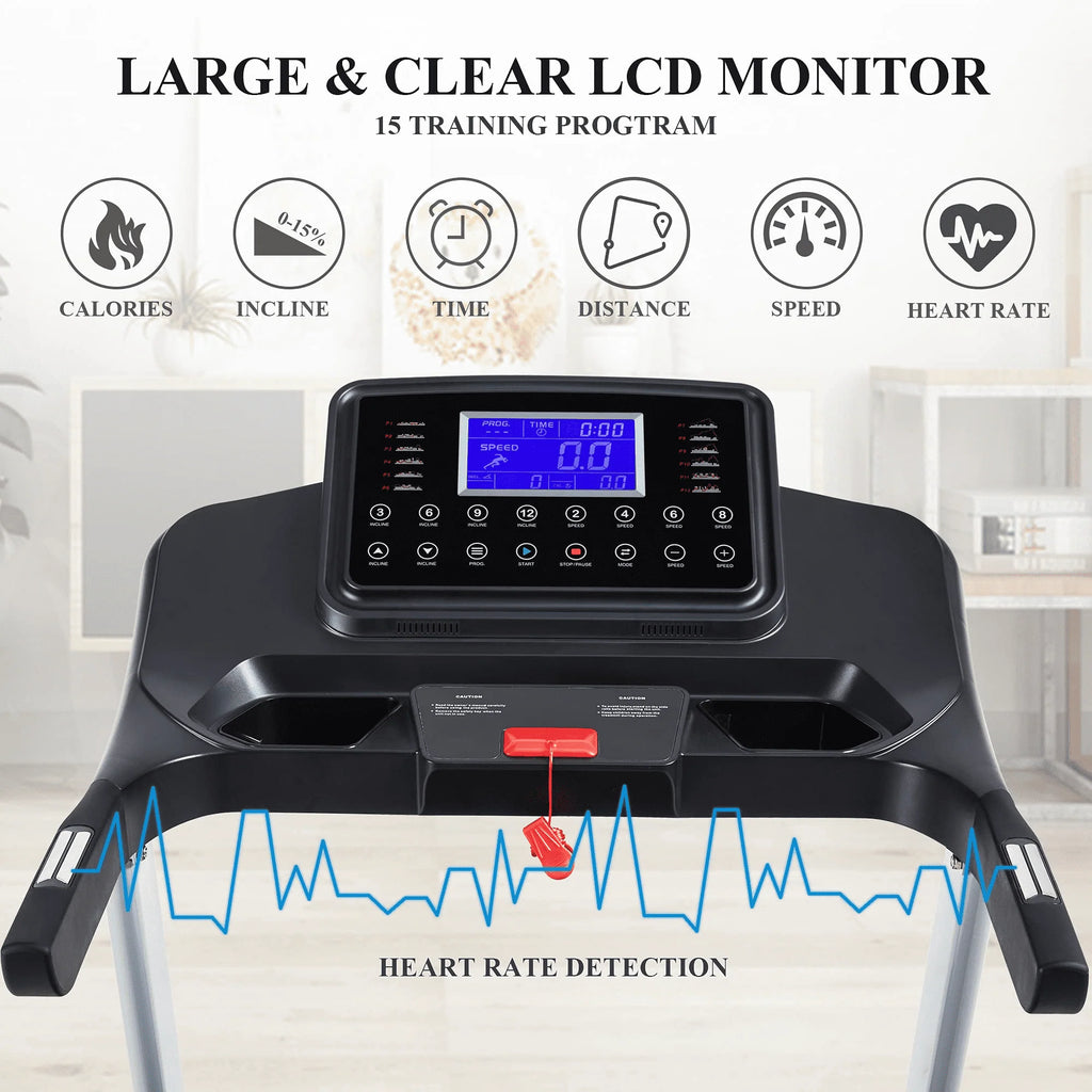 Folding Treadmill with 15% Electric Incline D7426
