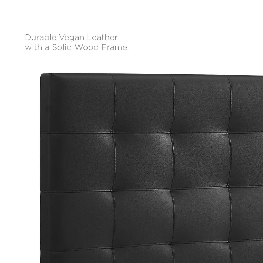 King and California King Black Faux Leather Upholstered Headboard Q468