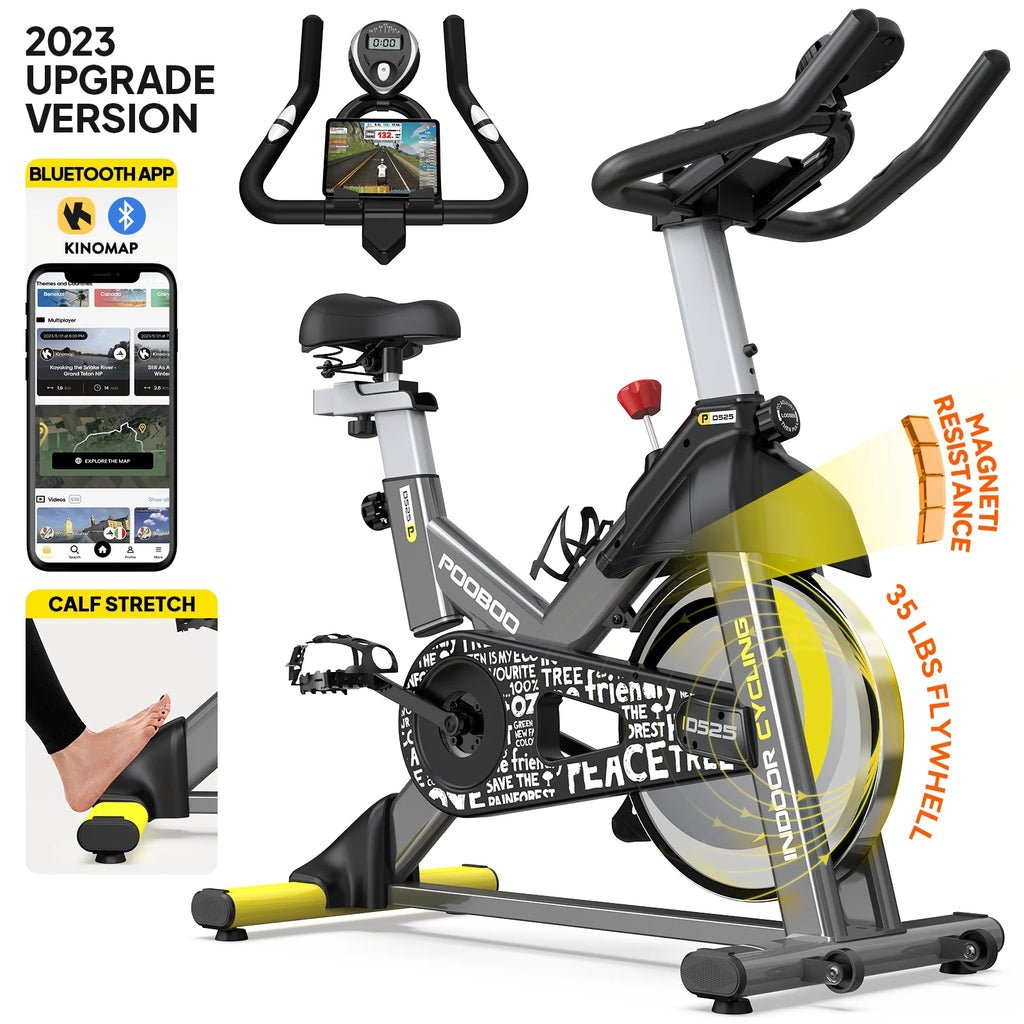Stationary Exercise Bike Magnetic Resistance with LCD Monitor 35 Lbs Flywheel A7305