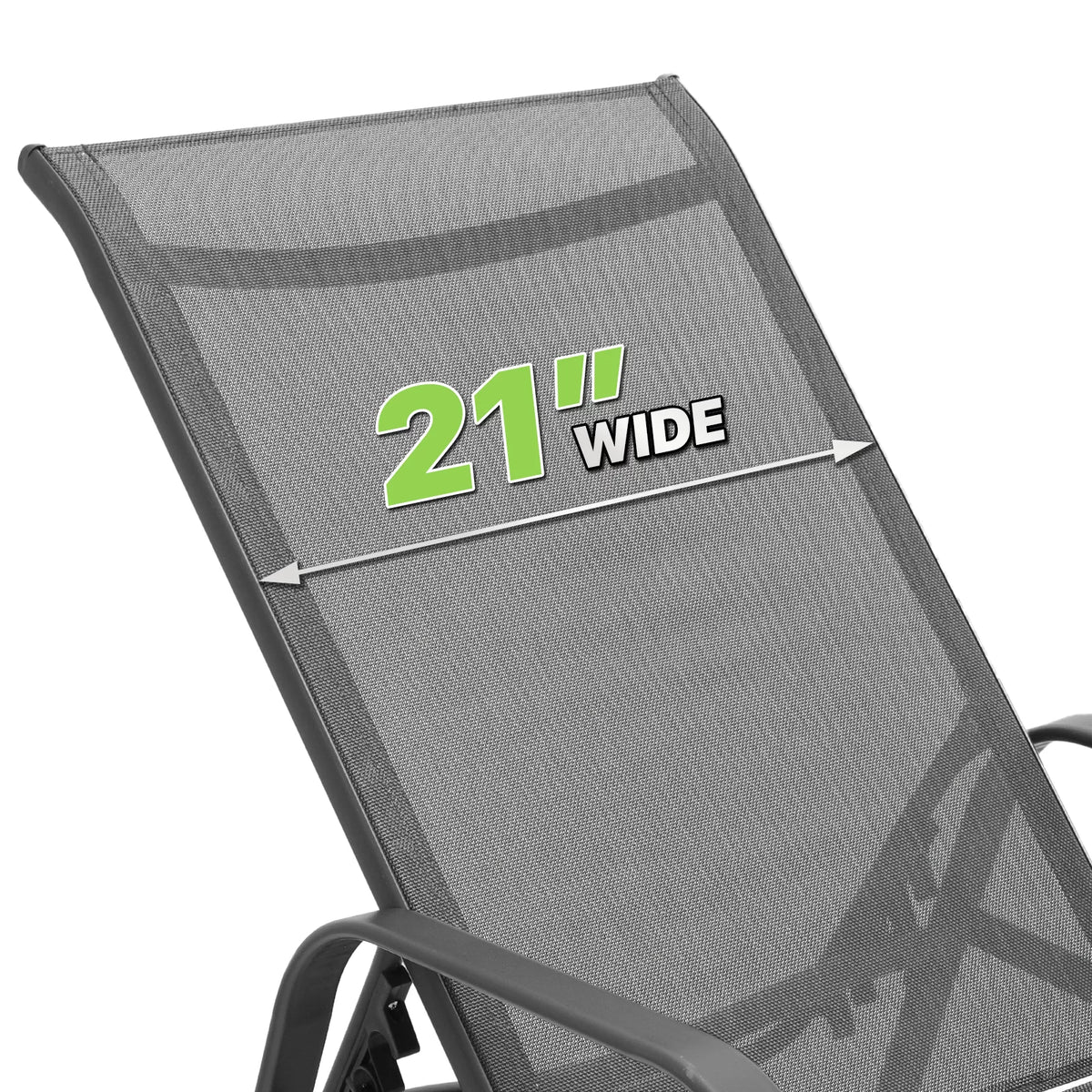Set of 2 Grey Patio Lounge Chairs with Adjustable Backrest G964