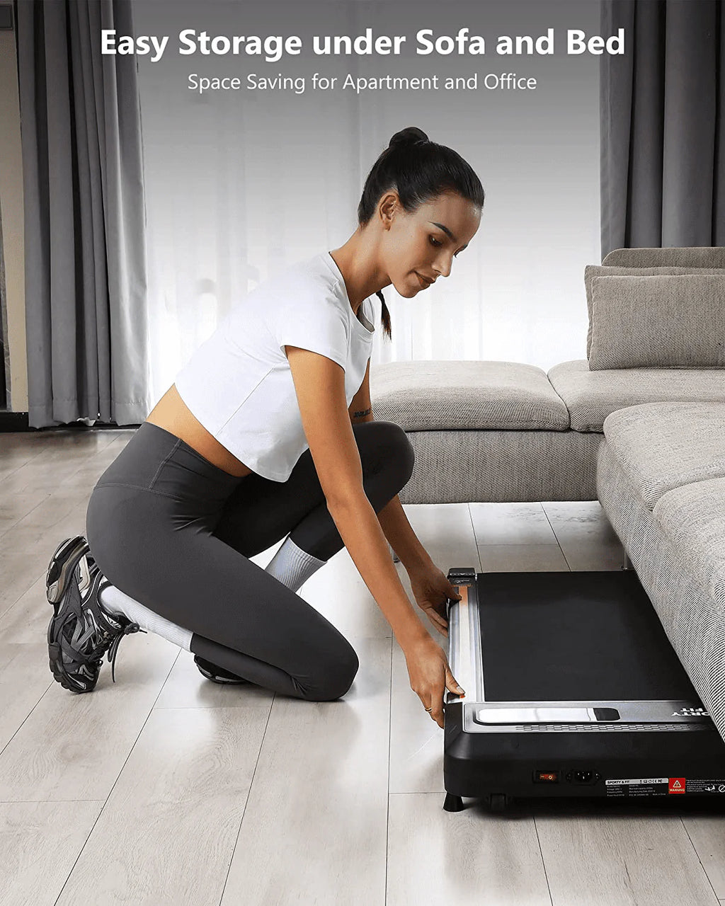 Black Portable Treadmill with Bluetooth Speaker G5003