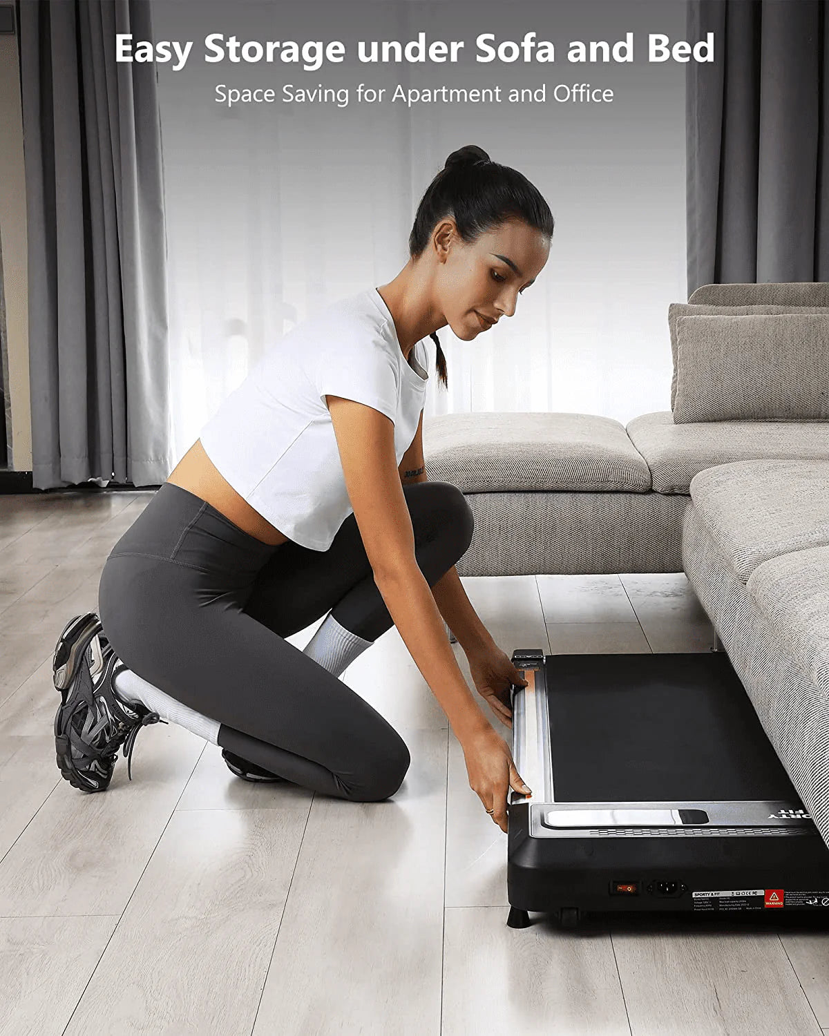 Black Portable Treadmill with Bluetooth Speaker G5003
