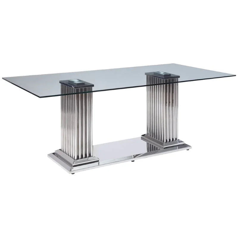 5-Piece Steel Dining Table & 4 Side Chairs in Black O2068