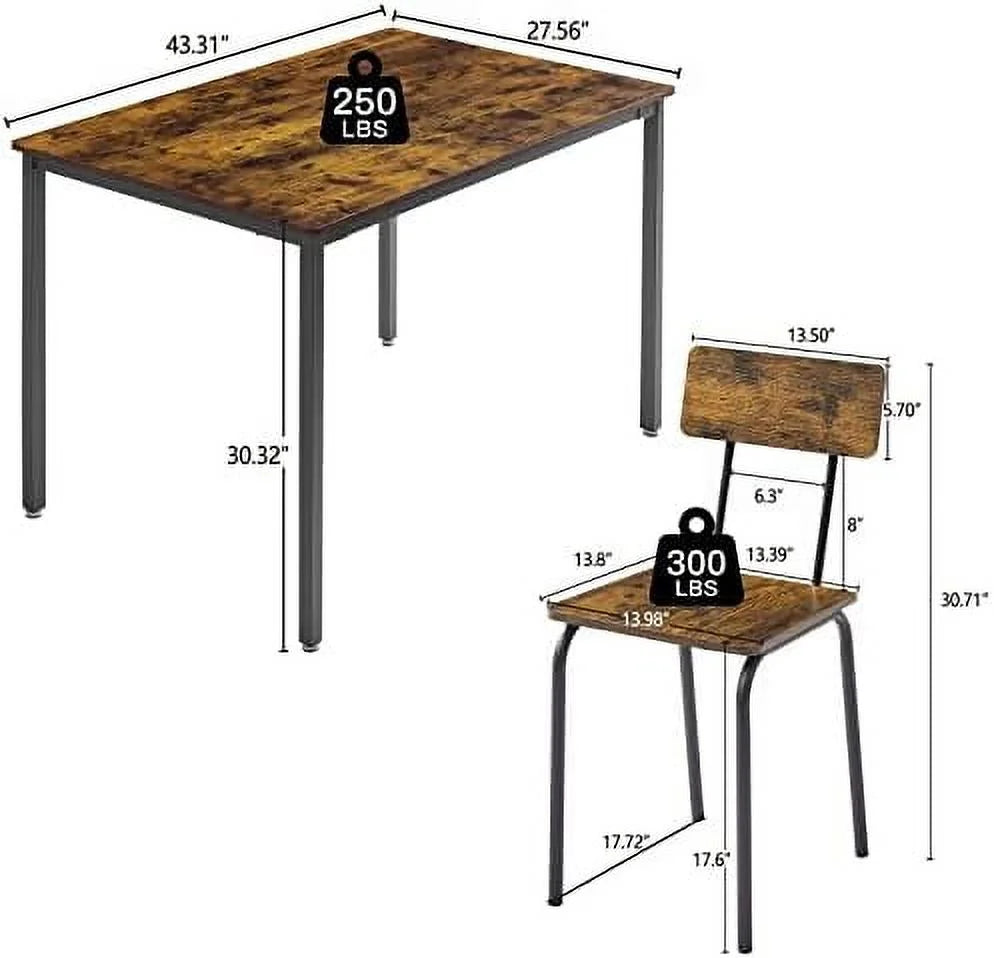 3 Piece Metal and Wood Table and Stools Set K7034