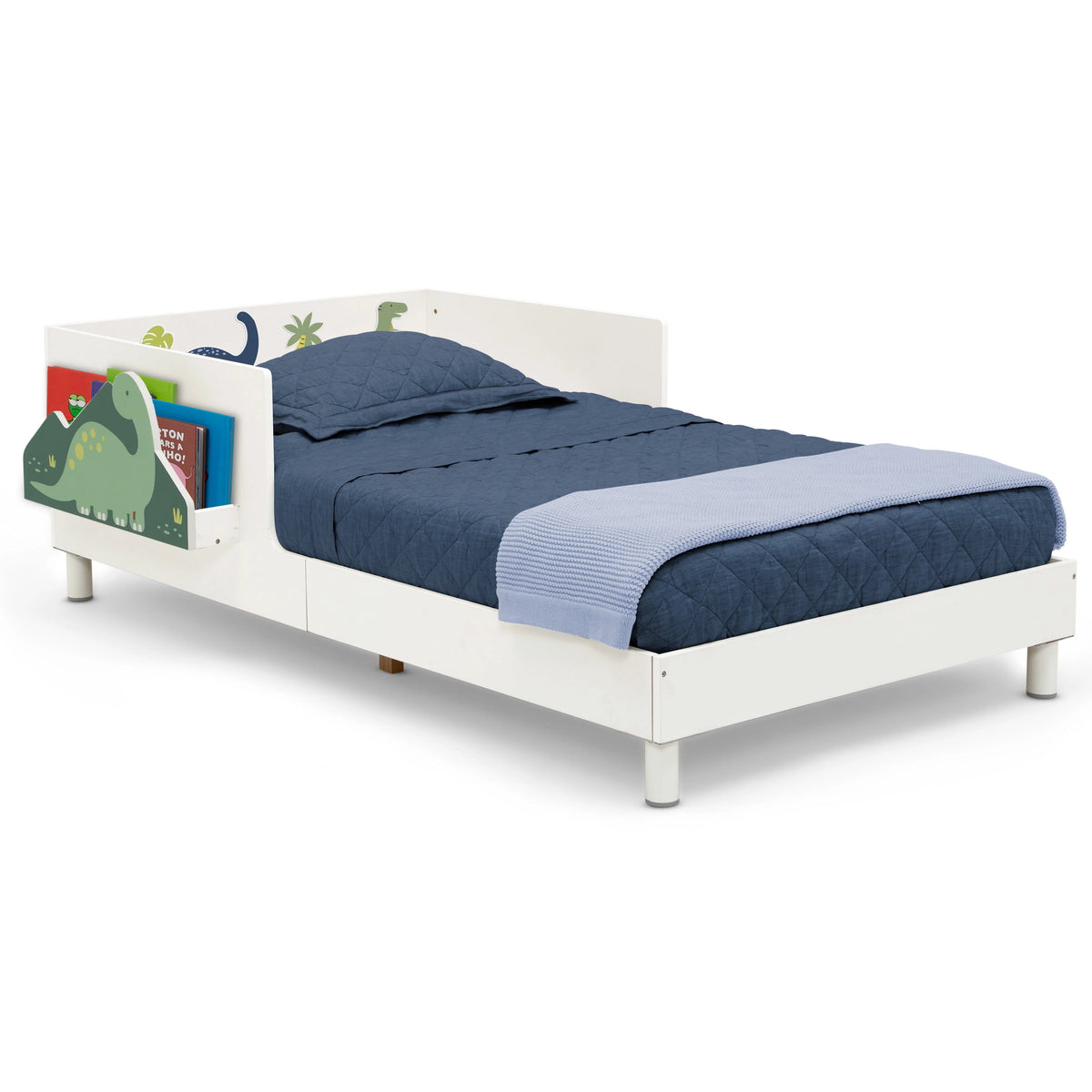 White Toddler Bed with Interchangeable Shelf E456984