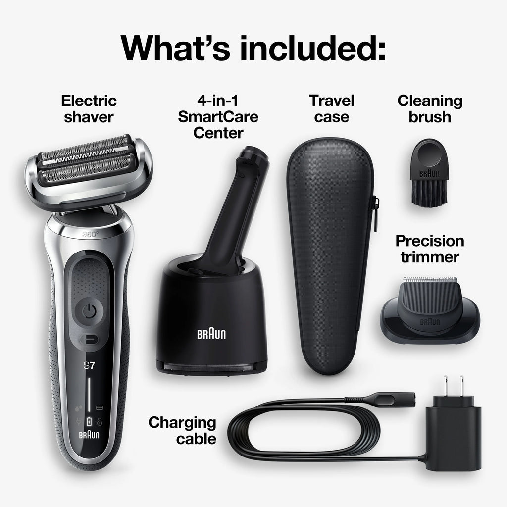 Electric Razor for Men with SmartCare Center, Precision Trimmer, Wet & Dry, Rechargeable, Cordless Foil Shaver, Silver U116