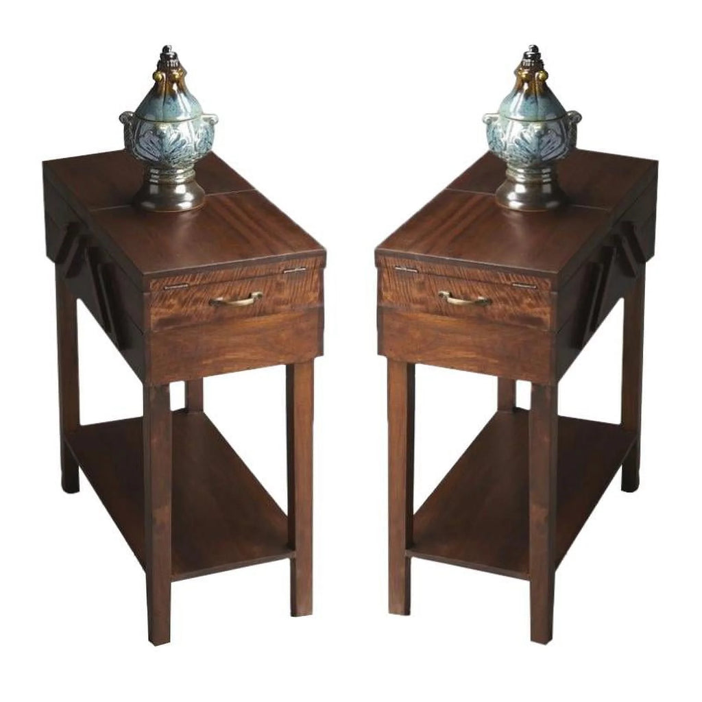 Acacia Wood End Table Set of 2 Y423564