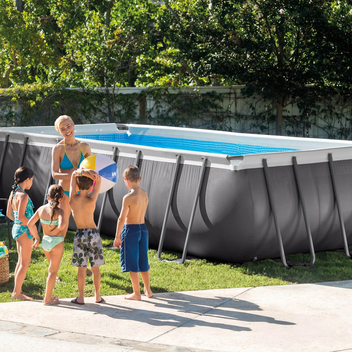 18ft x 9ft x 52in Rectangular Above Ground Pool with Pump D289