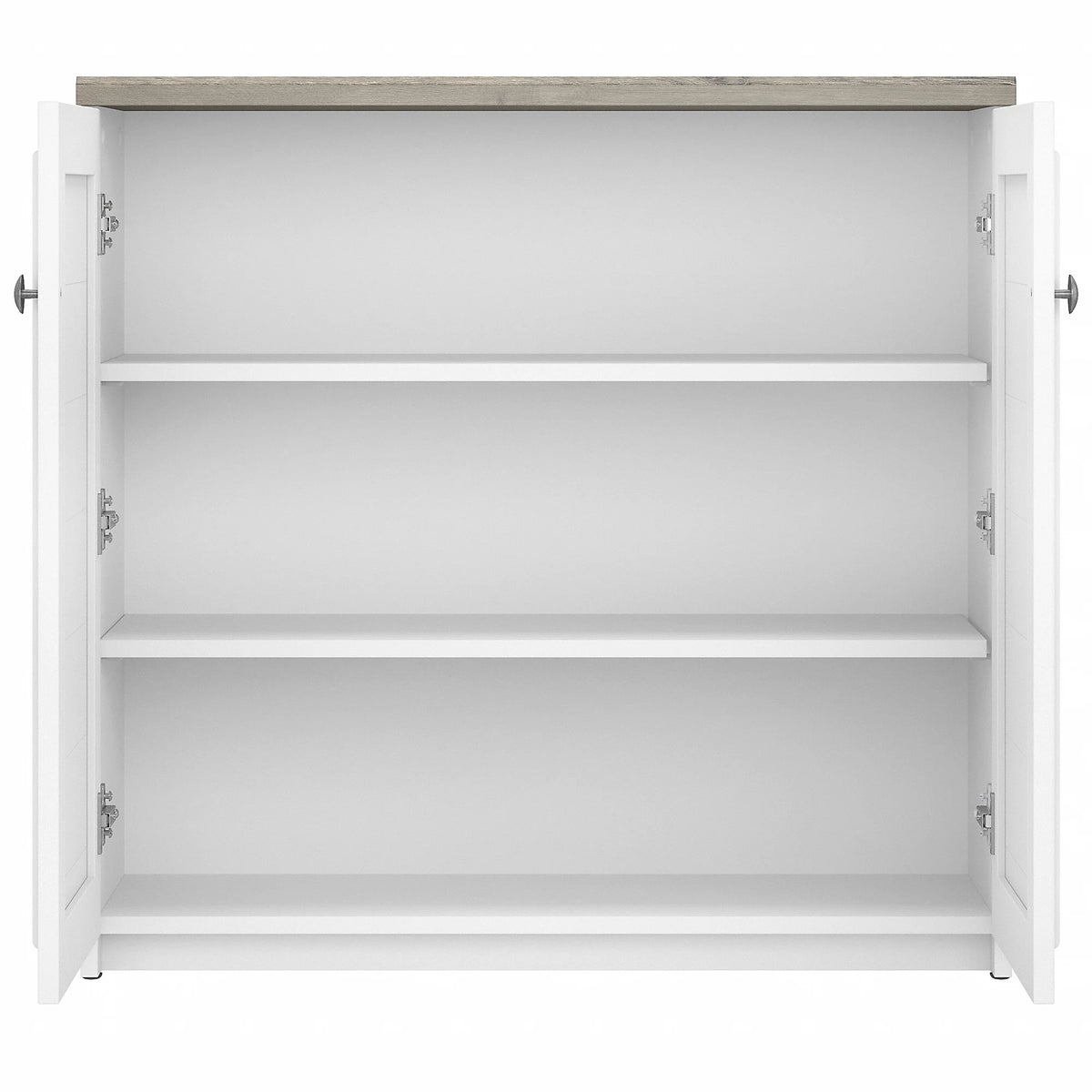 White & Gray Storage Cabinet with Doors T669