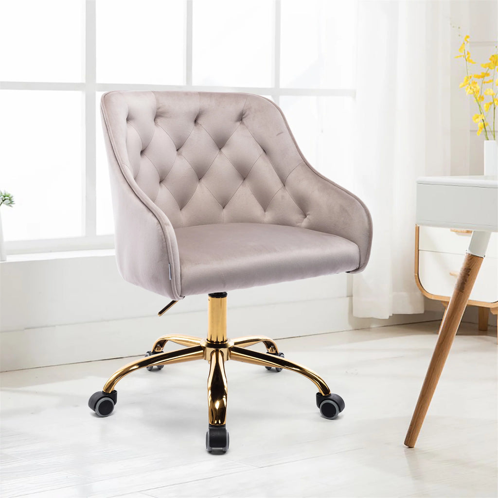 Gray Ergonomic Swivel Chair with Armrests A704728