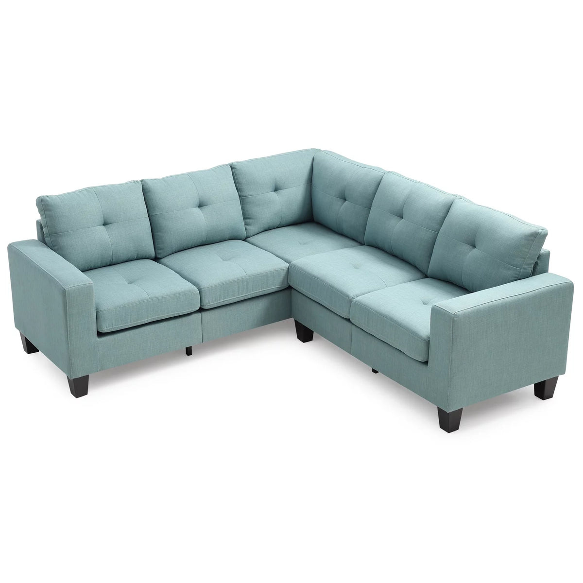 Teal Twill Fabric Sectional Z358