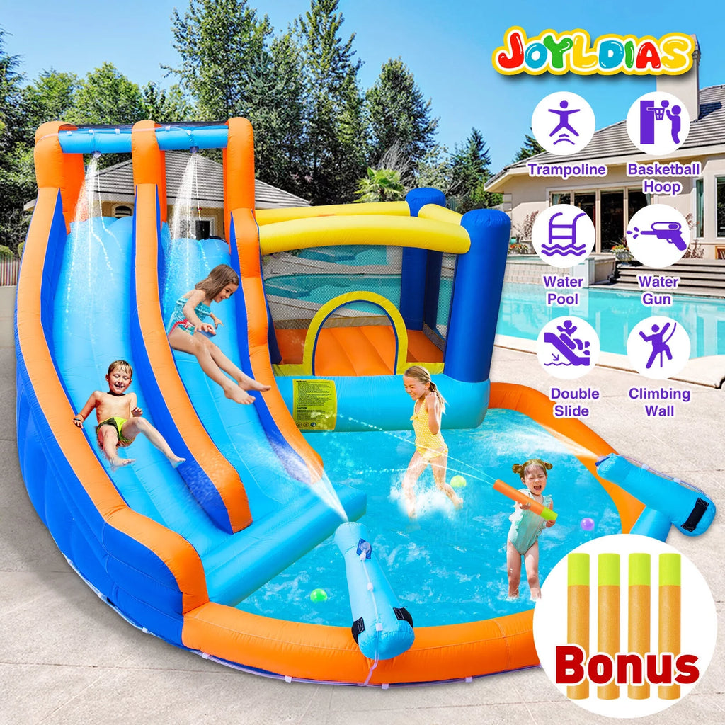 Kids Inflatable Water Slide Bouncer with Pool and Climbing Wall I5980