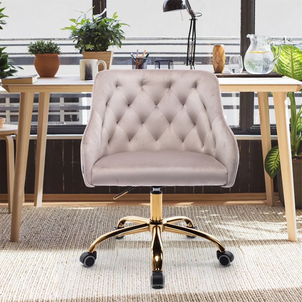 Gray Ergonomic Swivel Chair with Armrests A704728