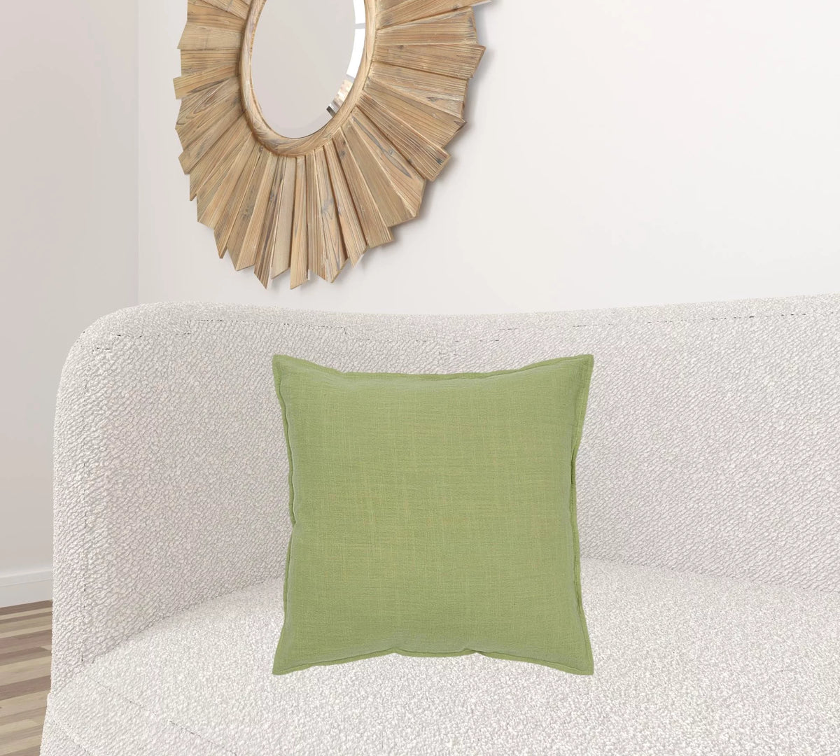 Lime Green Flange Edged Throw Pillow L1400
