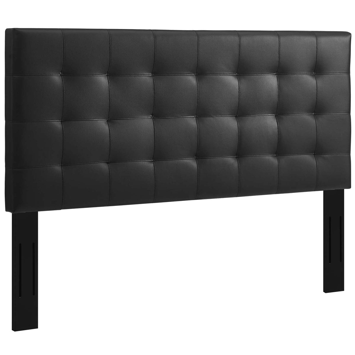 King and California King Black Faux Leather Upholstered Headboard Q468