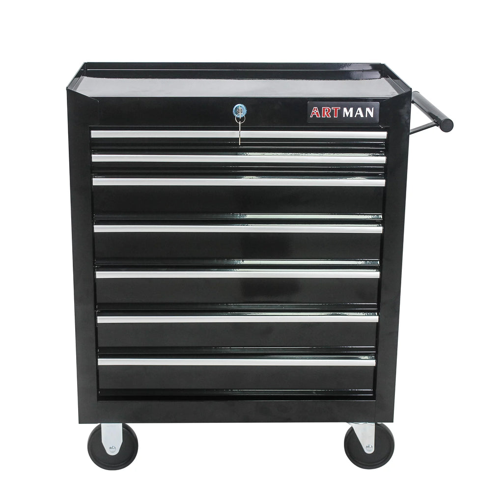 Red 7 Drawers Rolling Tool Chest Cabinet with Wheels X484837
