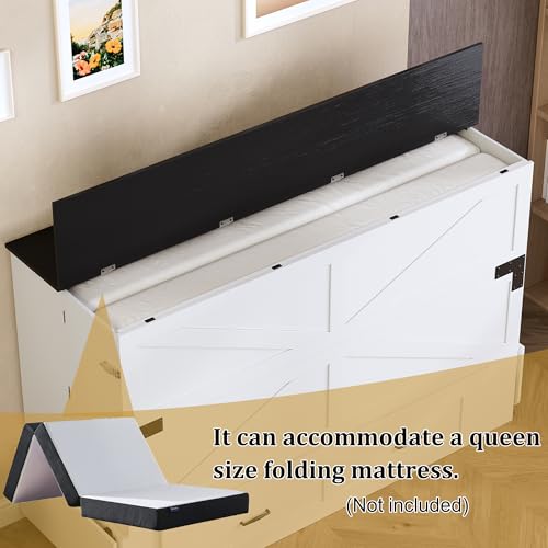 Queen Murphy Bed with Storage and Charging Station B6893