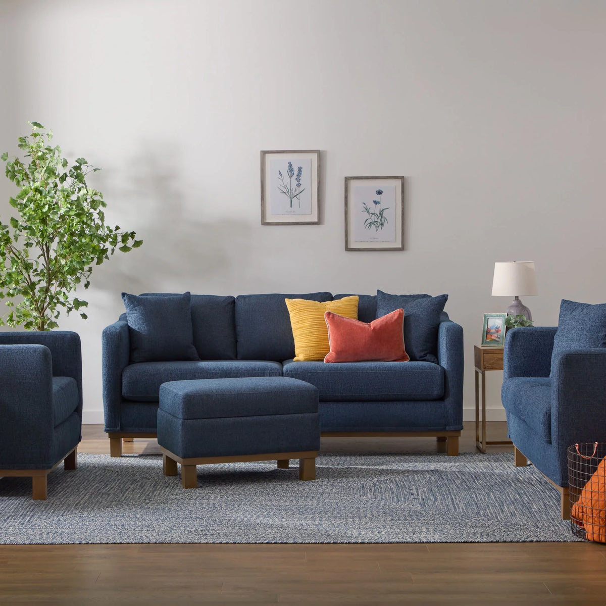 Navy Upholstered Loveseat N403279
