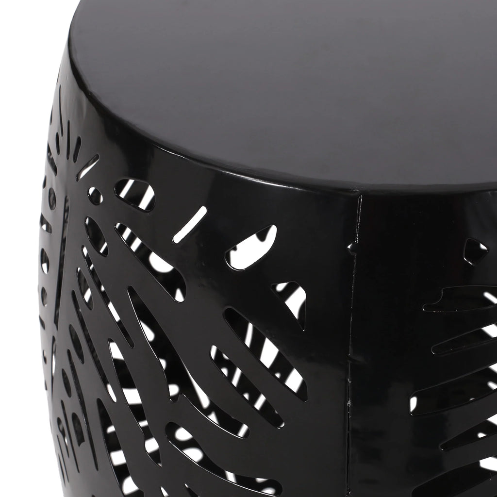 Black Metal Outdoor Side Tables, Set of 2 Z362826