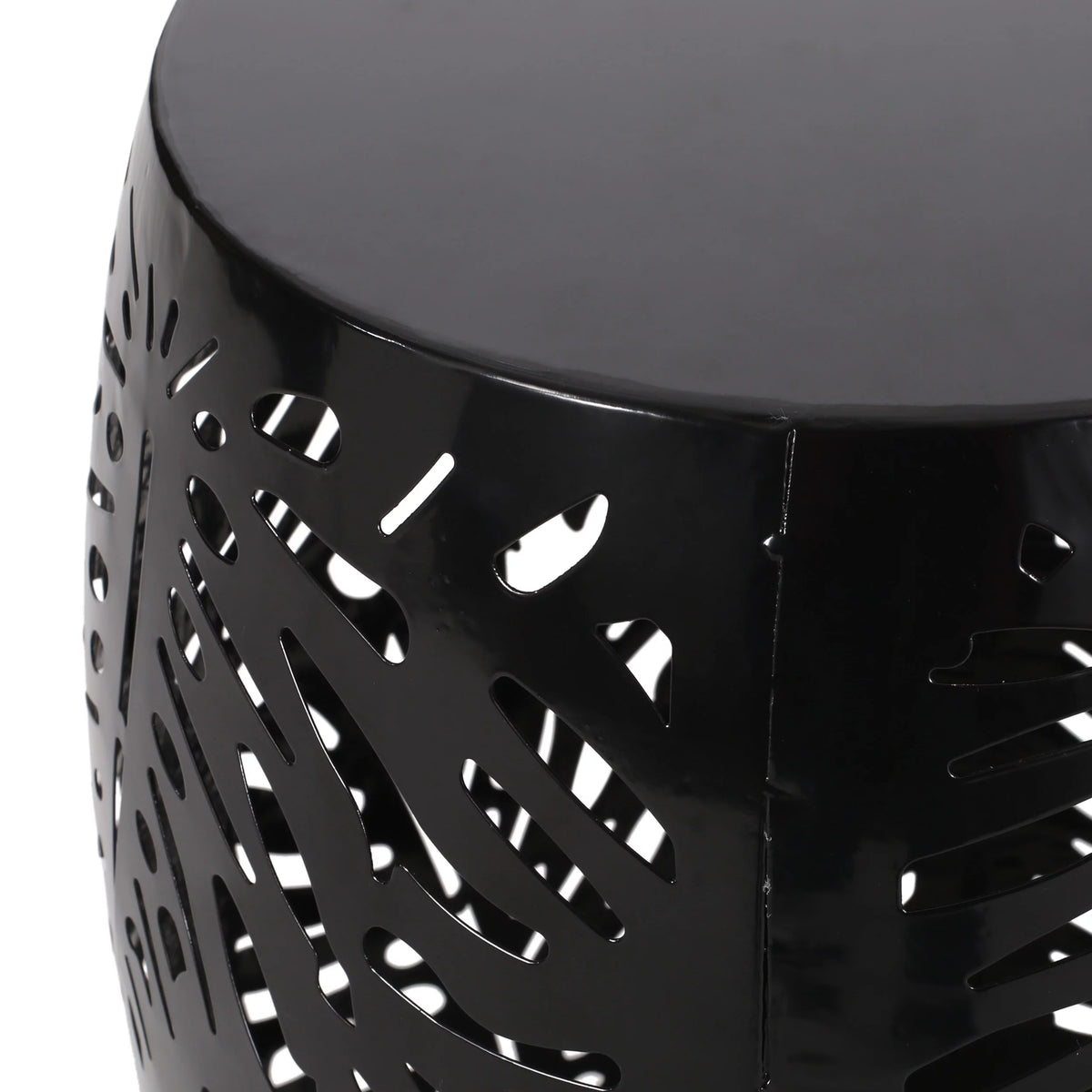Black Metal Outdoor Side Tables, Set of 2 Z362826