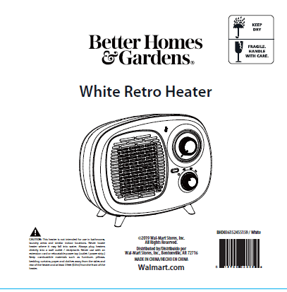 White Retro Heater 1500W V823409
