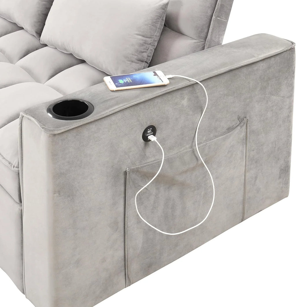 Convertible Sofa Couch with Pull Out Bed D3367