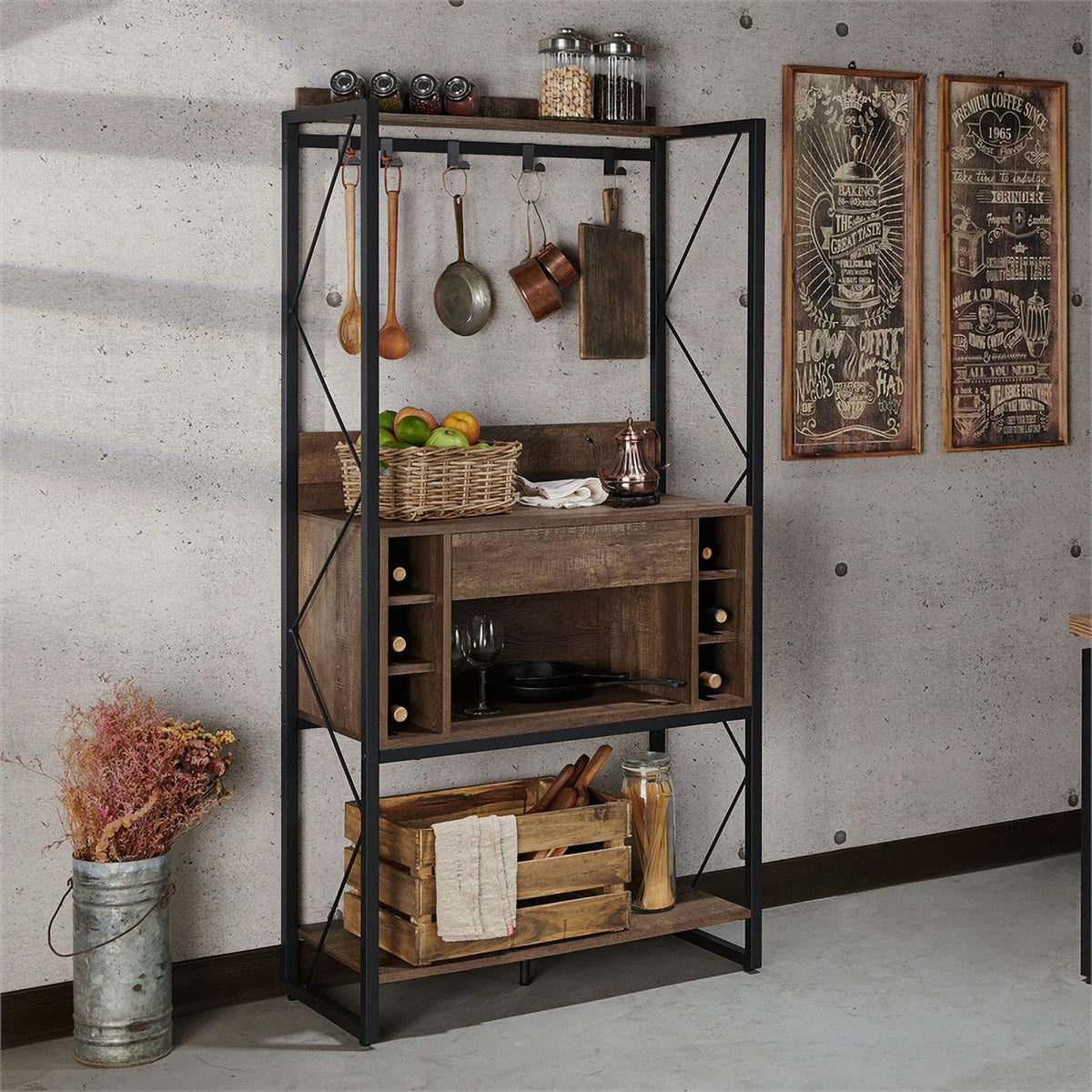 Oak Wood Baker's Rack U54534