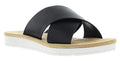 Black Leather Slip on Sandals G4868
