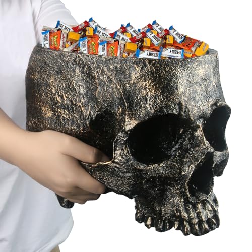 Extra Large Skull Candy Dish Bowl Holder Resin Decor S3589