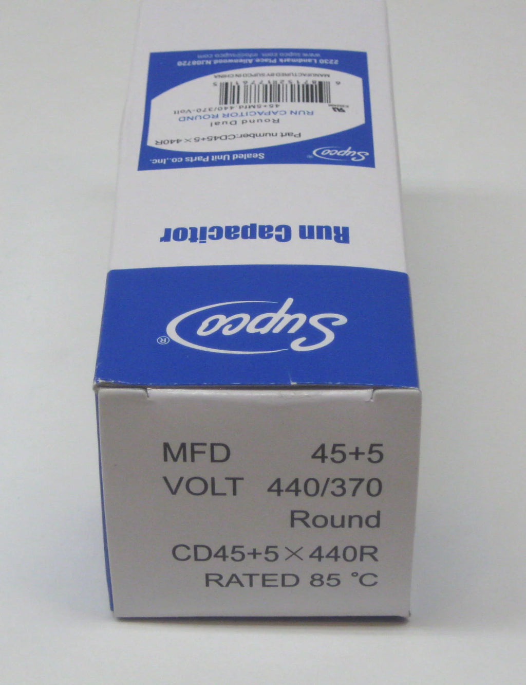 HVAC Motor Round Dual Run Capacitor 45 + 5 MFD 440 Volts U598236