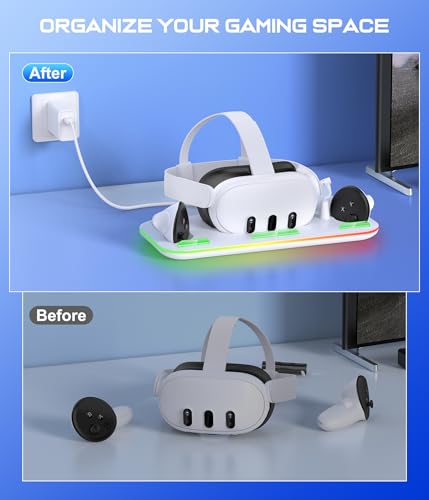 Charging Dock & Headset Stand with 2 Controller Rechargeable Batteries B64561