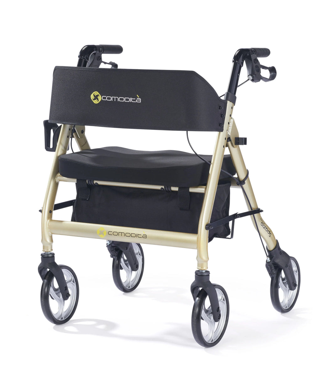 Extra Wide Heavy-Duty Rollator Walker with 20 Wide Nylon Seat 440 lb Weight Capacity Y2363