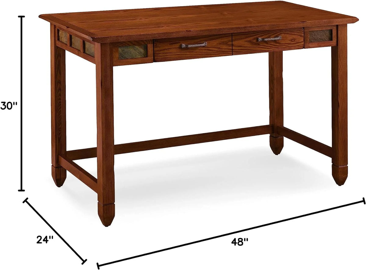 Oak And Slate Laptop Desk With Drop Front Keyboard Drawer K538
