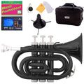Black Lacquer Mini Pocket Trumpet with Tuner Stand Case H935377