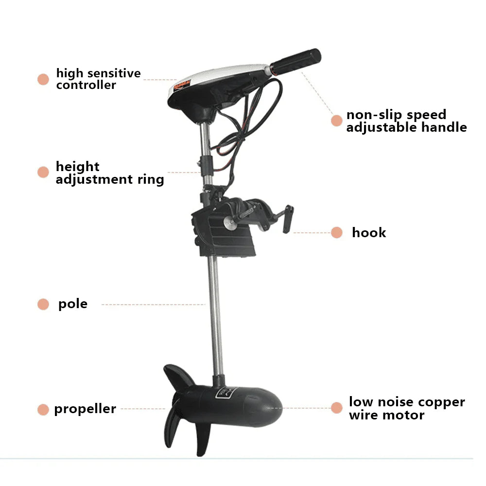 65LBS 12V Electric Trolling Outboard Motor H468