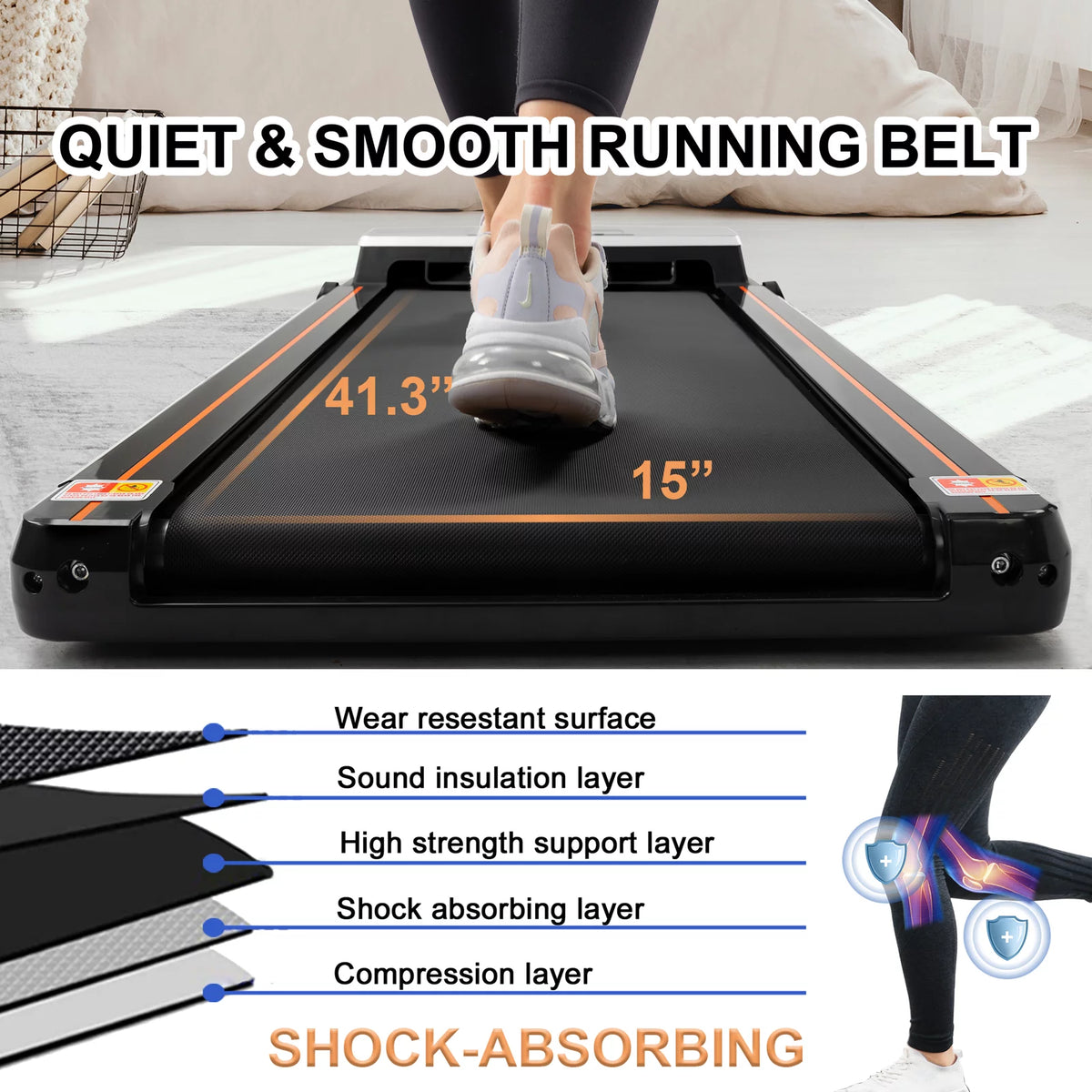 White Slim Under Desk Treadmill C5548