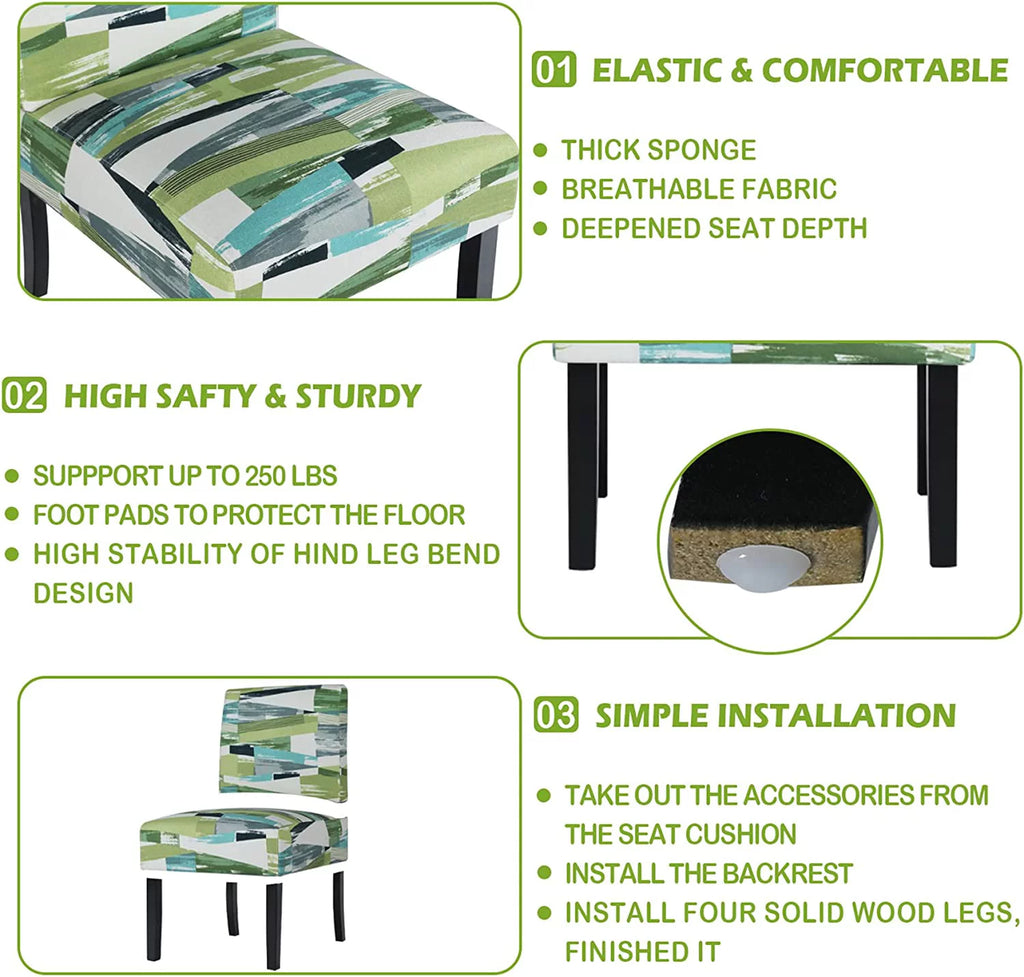 Green Fabric Armless Accent Chair D546591