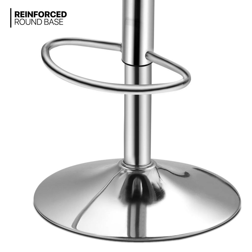 Set of 4 Grey Faux Leather Swivel Bar Stools U830