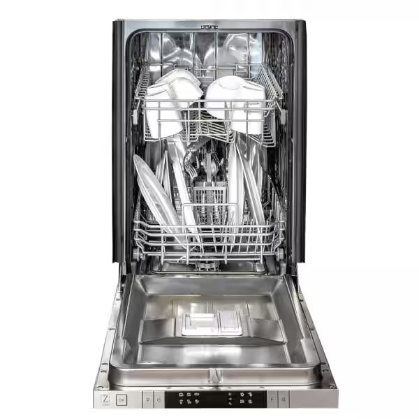 Black Stainless Steel 18 in. 6-Cycle Compact Dishwasher with 2 Racks J421