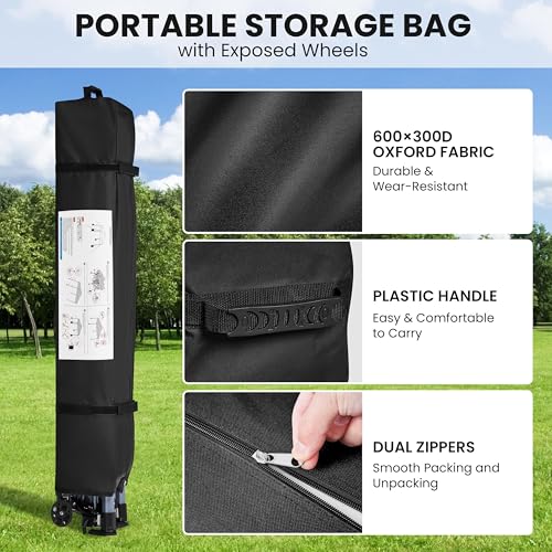 10x10 Pop-up Canopy Tent with Carry Bag, Black C7565