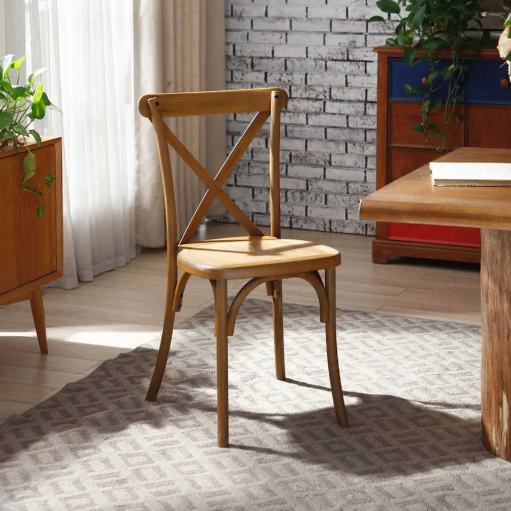 2-Pack Natural Resin X-Back Dining Chair G799