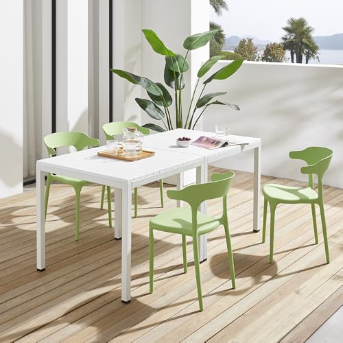 Stackable Plastic Dining Chair Set of 4 Charcoal Gray K895