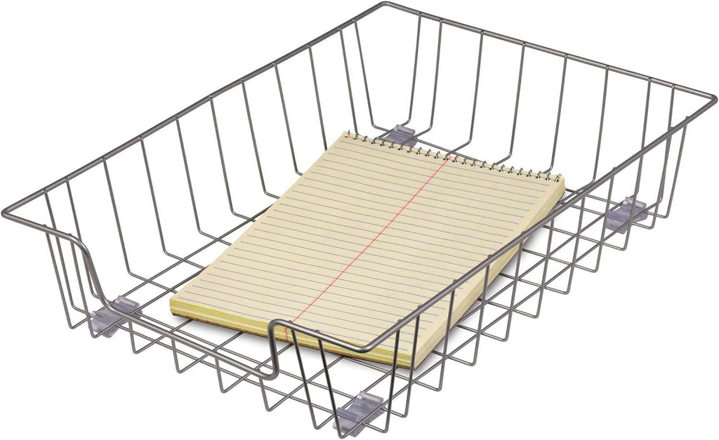 Letter Desk Tray Organizer, Wire, Silver, 3 X 10 X 14-1/8 In E9853