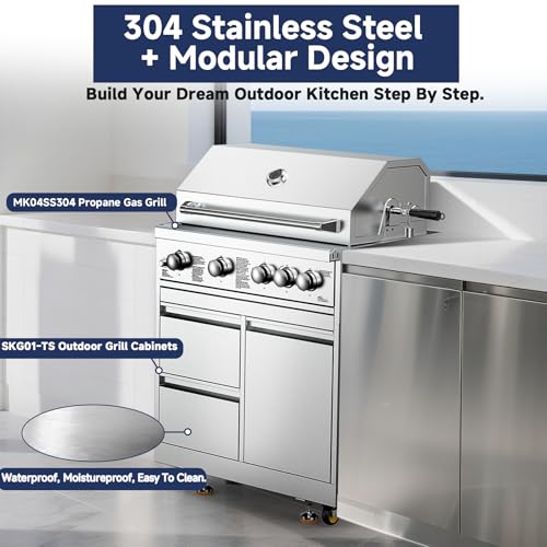 30 Inch Stainless Steel 5-Burner Propane Gas Grill E357