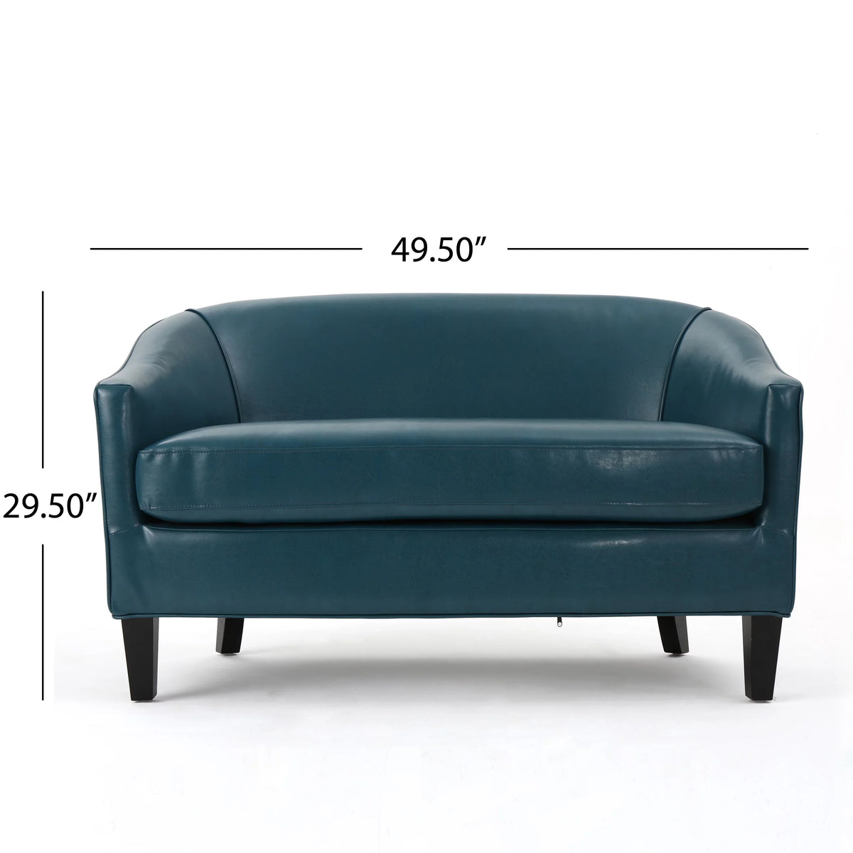Teal Leather Loveseat G540